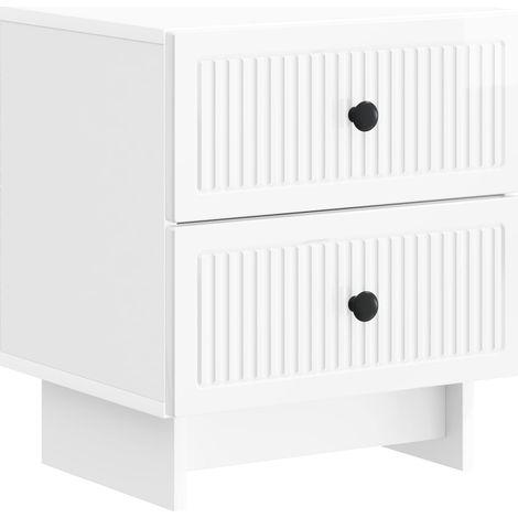 Bedside Cabinet High Gloss White 43 x 34.5 x 47.5 cm vidaXL