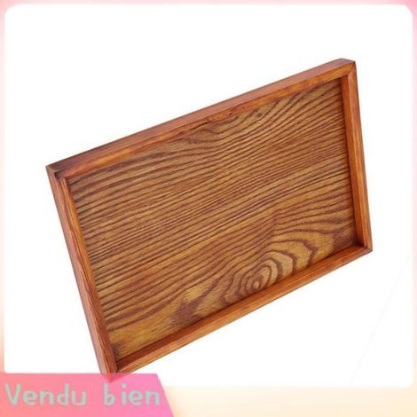 HURRISE Plateau en bois (2212cm)Plateau à Thé Rectangulaire En Bois Assiette De Service Plat De Stockag 30x20cm / 11,8x7,9 pouces (1/4)