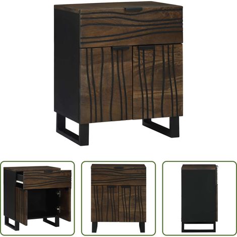 vidaXL Holz Nachttisch - Nachttisch Walnuss 50 x 33 x 60 cm Massivholz Akazie (1/5)