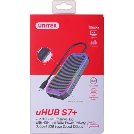 Unitek Hub Usb-C, Hdmi 2.0, Rj45, 3,5Mm, Pd 100W (1/4)