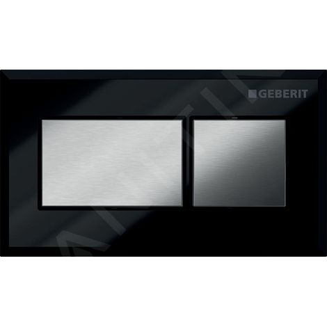 Geberit Systèmes de chasse d’eau - Déclenchement à distance pneumatique, pour réservoir Sigma 8 cm encastré, noir / chrome (1/3)