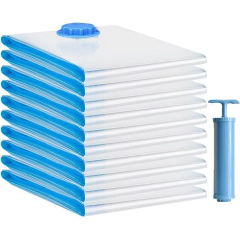 Lot de 10 sacs d'aspirateur, housse de rangement pour vêtements, couettes, literie et oreillers 60×80 cm (1/5)