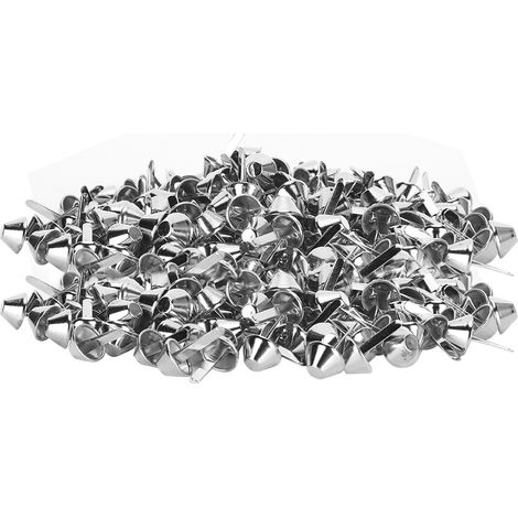 200 pièces de clous à pieds plats argentés pour bricolage maroquinerie, accessoires de fabrication de bagages et sacs à main, 12mm