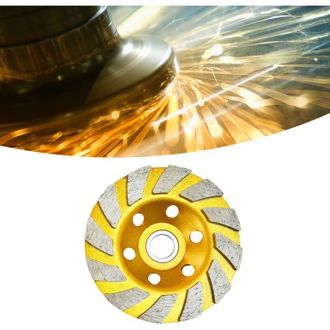 Meule tasse diamantée dorée 6 trous double rangée, disque résistant à l'usure pour meuleuse d'angle, granit, ponçage abrasif haute performance