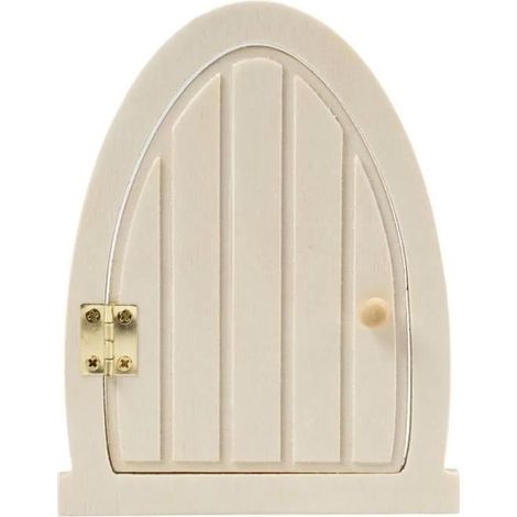 Miniature décorative - Porte archée - Bois massif - 13 x 10 cm - Intérieur