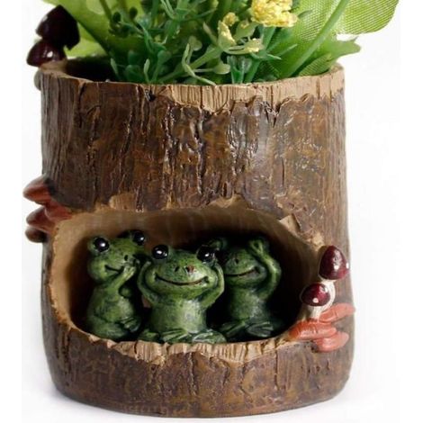 Pot Pour Plantes Succulentes - Pot Bonsaï Forme Animal - Résine - Pour Intérieur Extérieur - Bureau Balcon Jardin - 1 Pièce (1/5)