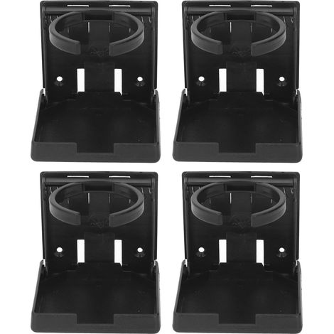 Porte-gobelet universel 4 emplacements pliable - Support mural ajustable pour voiture, camping, bateau, Noir (1/5)