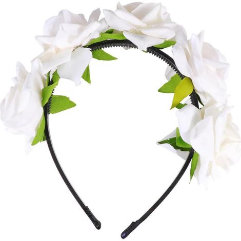 Pink and White Fabric Headband, Creative Bridal Hairstyle (1/5)