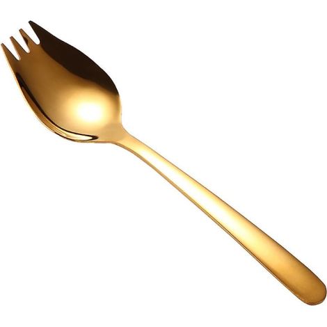 Cuillère-fourchette 2-en-1 en acier inoxydable 304 de haute qualité, couvert 2 pièces pour cuisine (1/4)