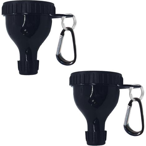 Lot de 2 récipients pour poudre de protéines avec mini-entonnoir, porte-clés et anneau - Entonnoir portable pour shaker et mélange de compléments alimentaires (1/5)