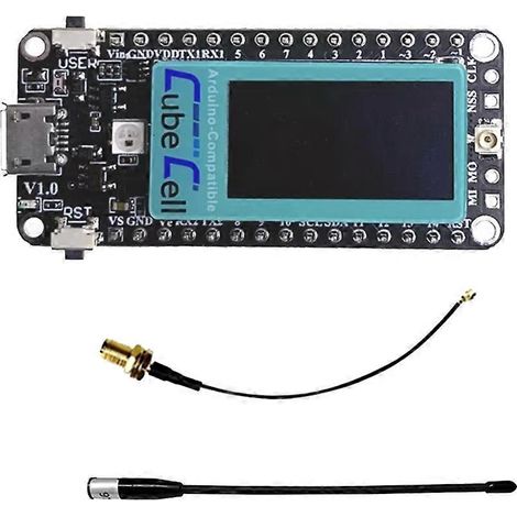 AB02 Dev-Board IoT LoRaWAN 0,96 Zoll OLED ASR6502 SX1262 LoRa-Knoten mit Stabantenne für Arduino Cloud-Plattform 915 MHz (1/5)