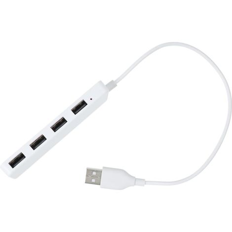 Hub USB 2.0 à 4 Ports Haute Vitesse, Répartiteur D'extension Plug and Play en Plastique Blanc, Adaptateur Multi Chargeur USB pour Chargeur Mural et Ordinateur (1/5)