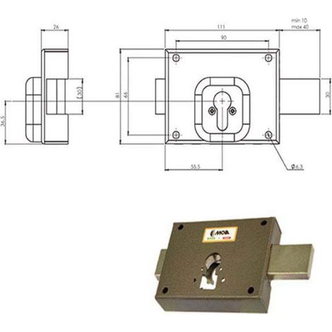 Serrure Ferroglietto Cylindre 4 M 350 Moia