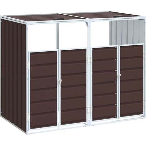 Maison Exclusive - Mülltonnenbox für 2 Tonnen Braun 144x81x113 cm