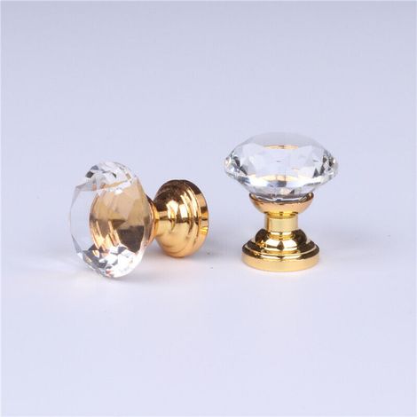 10 pomelli in vetro di cristallo a forma di diamante da 30 mm, maniglie per armadi, pomelli per cassetti, maniglie per mobili da cucina, accessori per mobili
