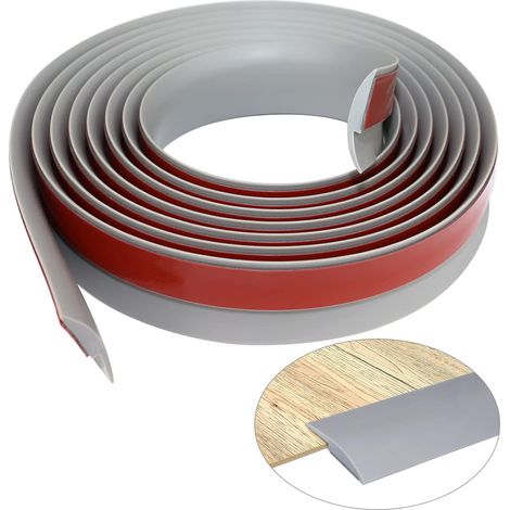 Barre de seuil adhesif en PVC, profil de transition pour sol et moquette, bande de transition pour moquette, compensation de hauteur inférieure à 5mm (6m, gris) (1/5)