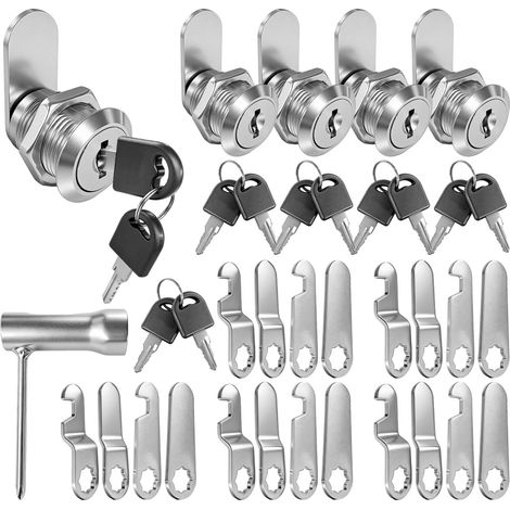 5 Serrure Boite aux Lettres 1 Outil Cle Chaque Serrure 2 Cles 5 Plaques Differentes 20 Mm Barillet Boite aux Lettres pour Portes d Armoire Meubles Tiroirs Caissons d Archives (1/5)