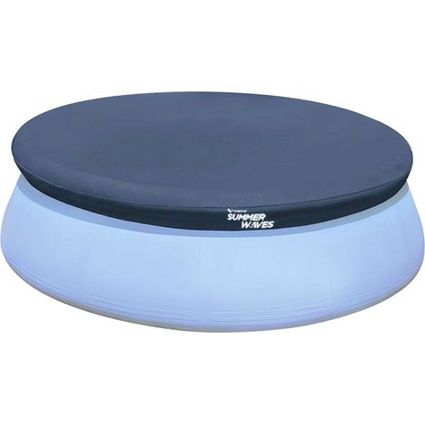 Summer Waves – Bâche de piscine ronde 3,66 m – Polyéthylène résistant – Rabat de 30 cm pour ajustement facile – Protection contre intempéries et débris