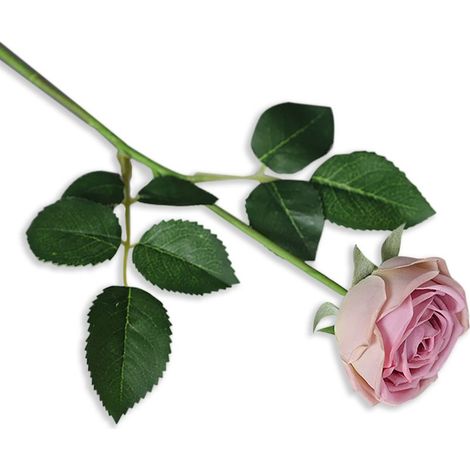 Rose artificielle violette à tige unique de 43 cm, à haute rétention d'humidité (1/3)