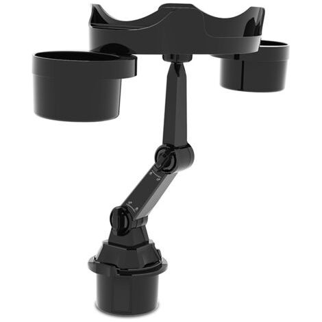 Porte gobelet Voiture - Double Porte-gobelet avec Plateau Amovible Rotation 360° et Support de téléphone - Accessoires Voiture intérieur (1/5)