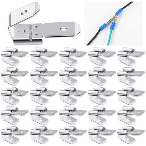 Kit de 25 Connecteurs à Double Cosse Piggyback pour Bornes de Sertissage et Déconnexion Mâle (1/4)