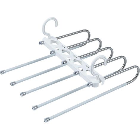 Porte-pantalons multifonctionnel, gain de place, structure robuste, utilisation horizontale ou verticale-anti slip white (1/5)