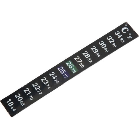 Thermomètre autocollant numérique adhésif, mesure de température de 18 °C à 34 °C, pour aquarium, bande longue. (1/5)
