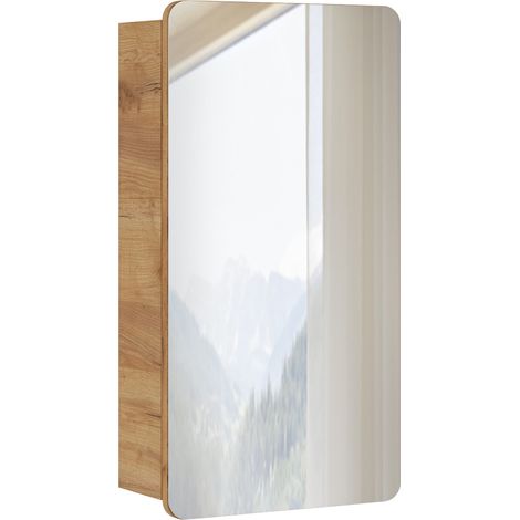 Kleiner Spiegelschrank 40 cm LUTON-56 in Wotan Eiche Nb. Nb. B/H/T ca. 40/75/16 cm