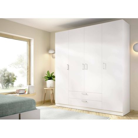 Dmora - Gran Armario Acomizza, Muebles de dormitorio, Vestidor, Armario de ropa, 200x52 h215 cm, Blanco (1/5)
