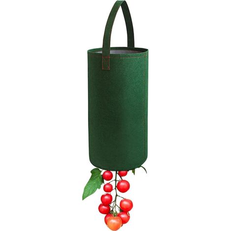 Jardinière suspendue inversée Generico pour tomates  Toile TNT épaisse avec fermeture éclair au fond - Sac de plantation pour plantes de jardin - pour concombres, pommes de terre, tomates, légumes, ba (1/5)