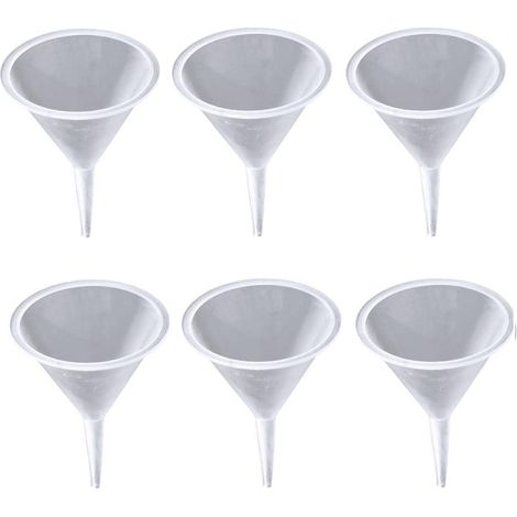 6-teiliges Mini-Trichter-Set, Küchentrichter aus Kunststoff, Öltrichter, Labortrichter, Parfümtrichter, Marmeladentrichter, Trichter zum Abfüllen von Flaschen oder Behältern, Kunststoff-Filtertrichter (1/5)