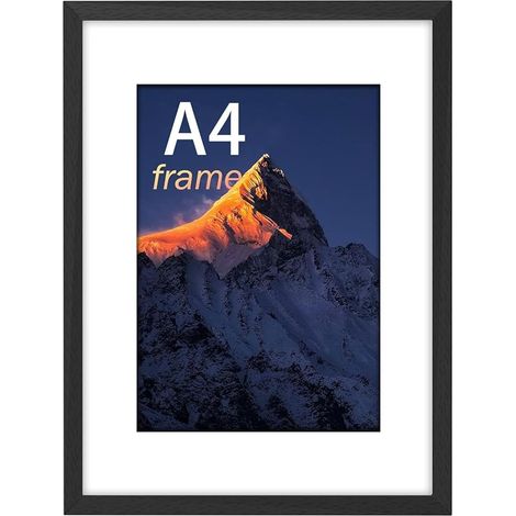 Lot de 3 Cadres Photo 21x29.7cm, Cadre A4 Noir, Peut être placé ou accroché au mur Cadre photo en bois de haute qualité (1/5)