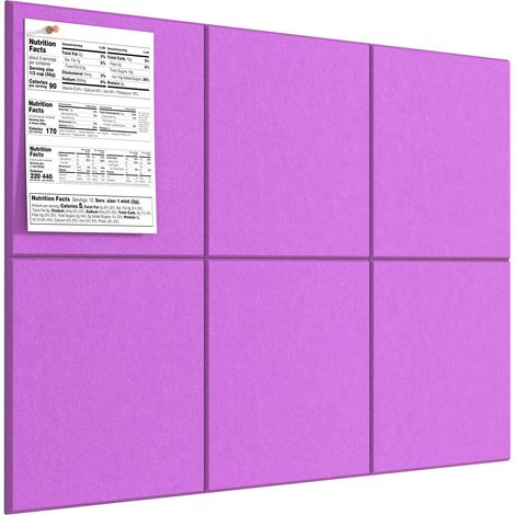 Dalles murales en feutre, tableau d'affichage carré autocollant, tableau mémo, 30300,9 cm,pour maison, décoration murale, notes, photos (violet) (1/5)
