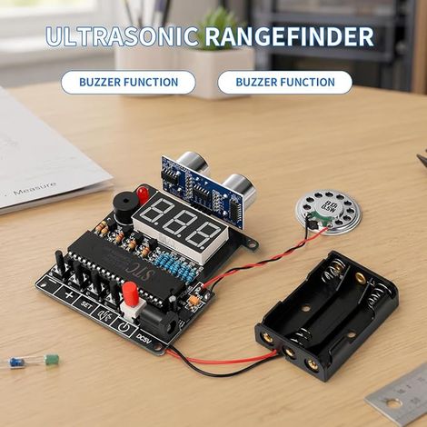 Ultrasonic Rangefinder Distance Sensor Electronic Kit Voice Output Home School Welder Training Finished Product (1/4)