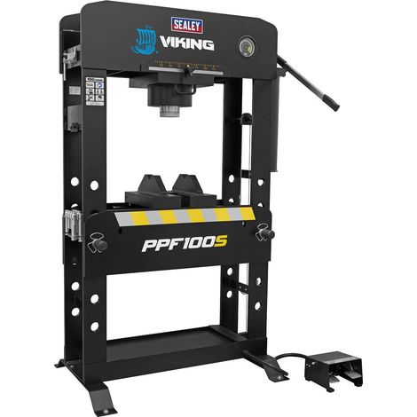 Sealey Viking Floor Type Air/Hydraulic Press with Sliding Ram & Foot Pedal 100 Tonne (1/5)