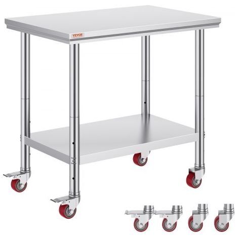 Tavolo da Lavoro in Acciaio Inox 90 x 60 x 85 cm Professionale (1/5)