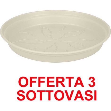 ELHO OFFERTA 3 SOTTOVASO GREEN BASICS SAUCER 29CM BIANCO