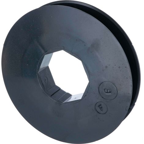 Poulie de guidage de volet roulant pour sangle 12 à 15mm centre octogonal 40mm en plastique noir à clipser Arbre Octogonal Ouverture Fermeture Enroulement Déroulement Fenêtre Store, Ø 114mm