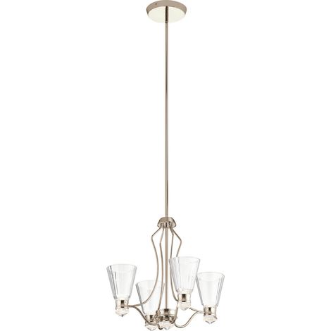 Elstead Kichler Kayva Plafonnier LED intégré à plusieurs bras, nickel poli, 3000K, IP44 (1/5)