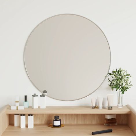 Miroir mural Miroir déco pour Salle de bain,Salon,Chambre Argenté Ø 60 cm Rond DZNZN111087 (1/5)