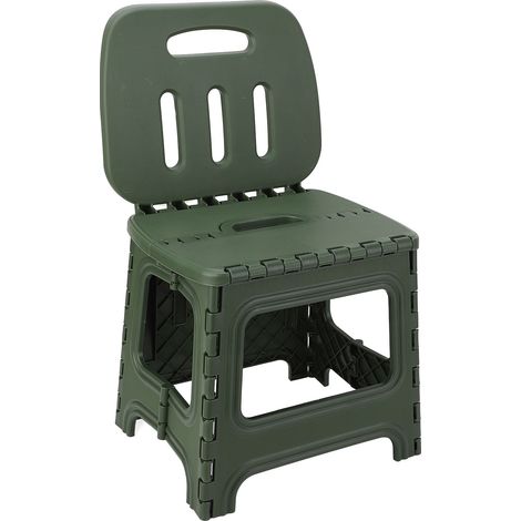 Tabouret pliable en PP épaissi, pour enfants, avec poignée, vert taille L, pour camping, pêche, pique-nique extérieur (1/5)