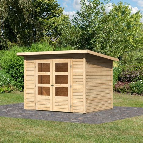 Abri Jardin Bois 4,57m² Stockach 3 Karibu Double Porte Vitrée (1/5)