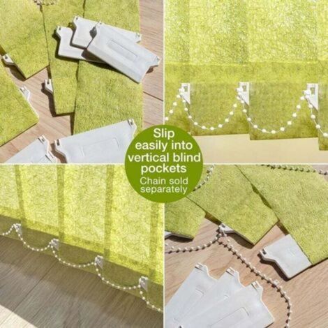Plaque de Lestage Store Californien - Kit de Réparation Poids de Store Vertical de Rechange 89 mm - Blanc (10 pcs) (1/4)