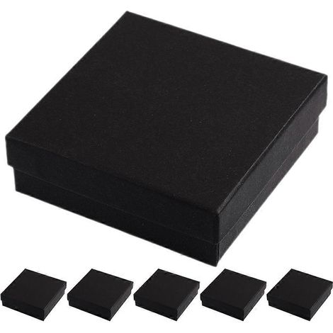 Lot de 6 boîtes cadeaux pour bijoux, portables, pour boucles d'oreilles et colliers, vides, avec doublure en mousse (1/5)