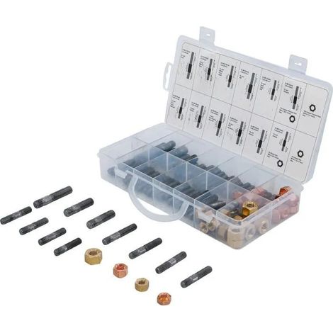 BGS  Assortimento  100pz.  Collettore  aspirazione  scarico  prigionieri  dadi  -  74293