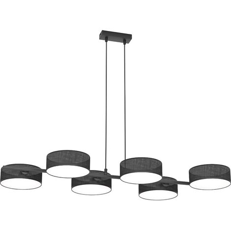 Lampadario nero elegante con paralumi 6 luci E14 DRUMZ Emibig (1/5)