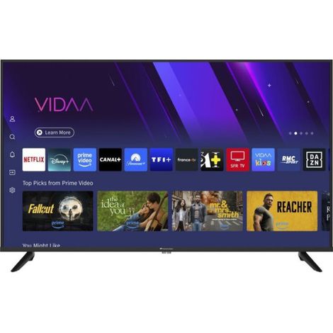 Continental Edison – TV LED UHD QLED 43" (110 cm) – CELED43SVQLD26B7 – 3xHDMI, 2xUSB, Noir – Taux de rafraîchissement 60Hz, Classe énergétique A