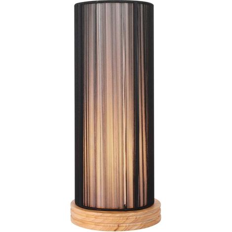 Lampadaire Candellux Kioto bois abat-jour noir E27 (1/2)