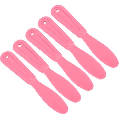 5PCS Spatule à Plâtre Ergonomique en Plastique Facile à Nettoyer Résistante à l'Usure pour Mélanger et Remuer Rouge Rose (1/5)