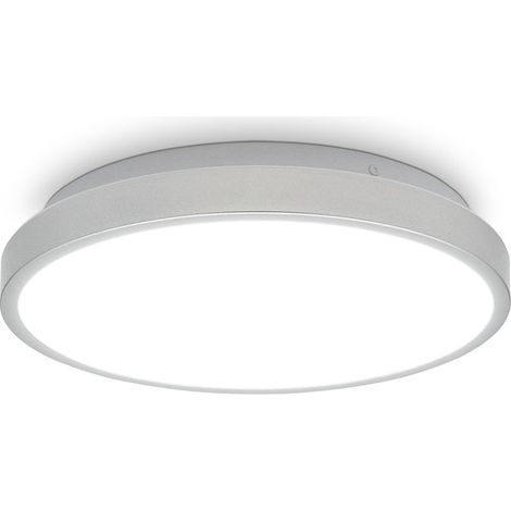 B.K.Licht 12W Plafoniera LED per bagno, Ø29 cm, luce bianca neutra 4000K, resistente agli schizzi dacqua IP44, lampada da soffitto con bordo argento (1/5)